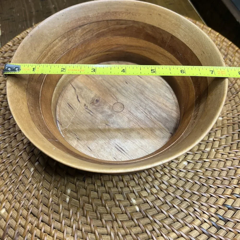 Vintage Small Handmade Wood Bowl Signed Layers Woods